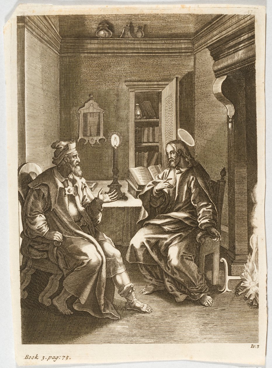 Jeesus opettaa Nikodemia tekijältä Jacob Jordaens