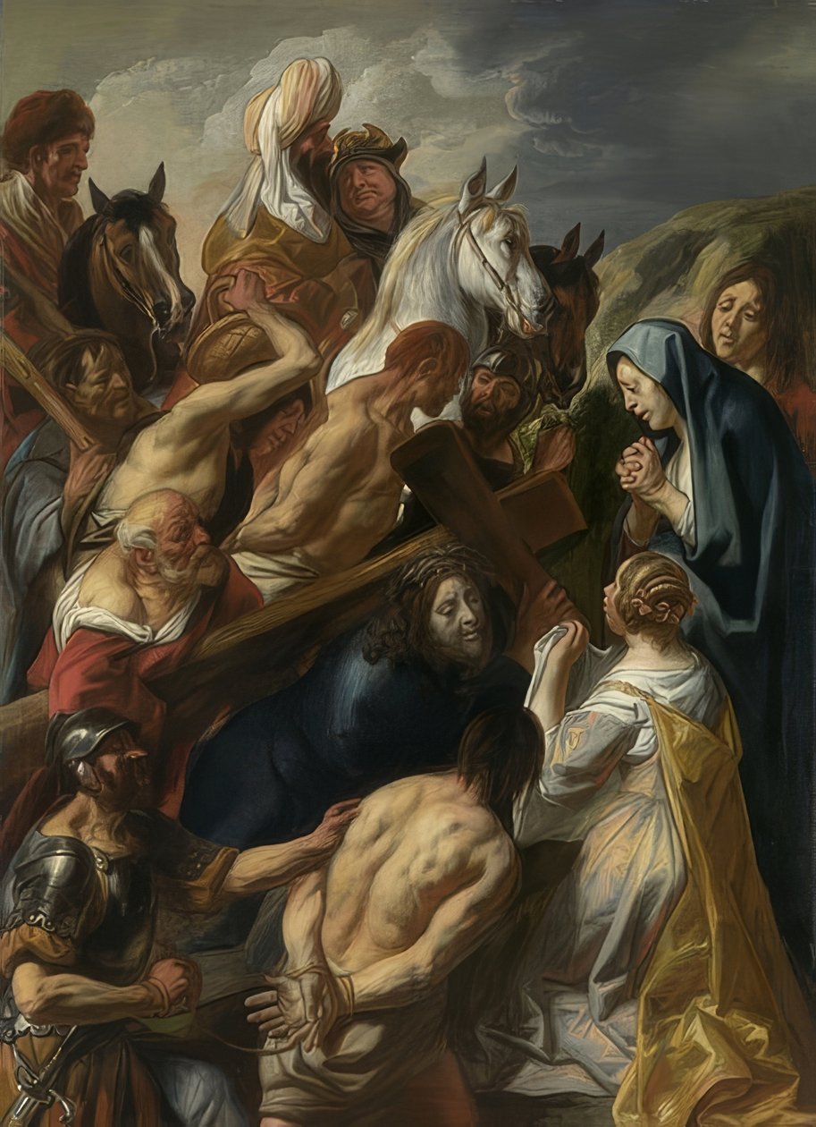 Ristin kantaminen. 1657 tekijältä Jacob Jordaens