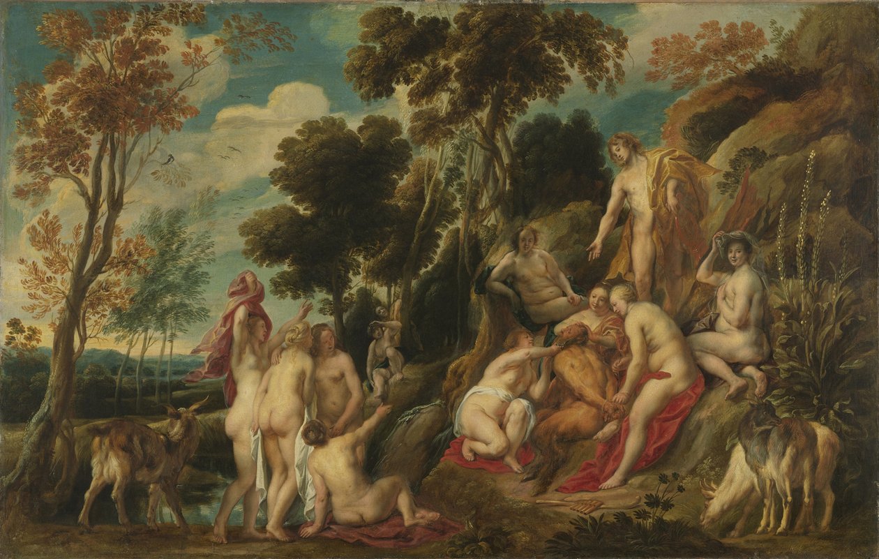 Muusojen pahoinpitelemä Marsyas, 1630-1640 tekijältä Jacob Jordaens