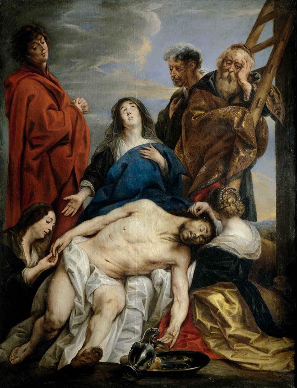Jacob Jordaensin (1593-1678) maalaus "Pieta" - 1650-1660 - Öljy kankaalle Koko 221x169 cm Museo del Prado, Madrid tekijältä Jacob Jordaens