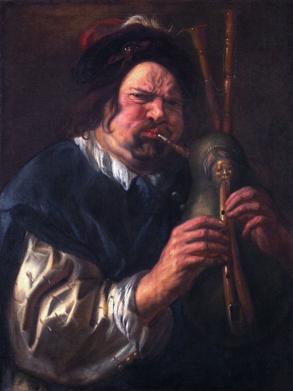 Omakuva säkkipilliä soittaen tekijältä Jacob Jordaens