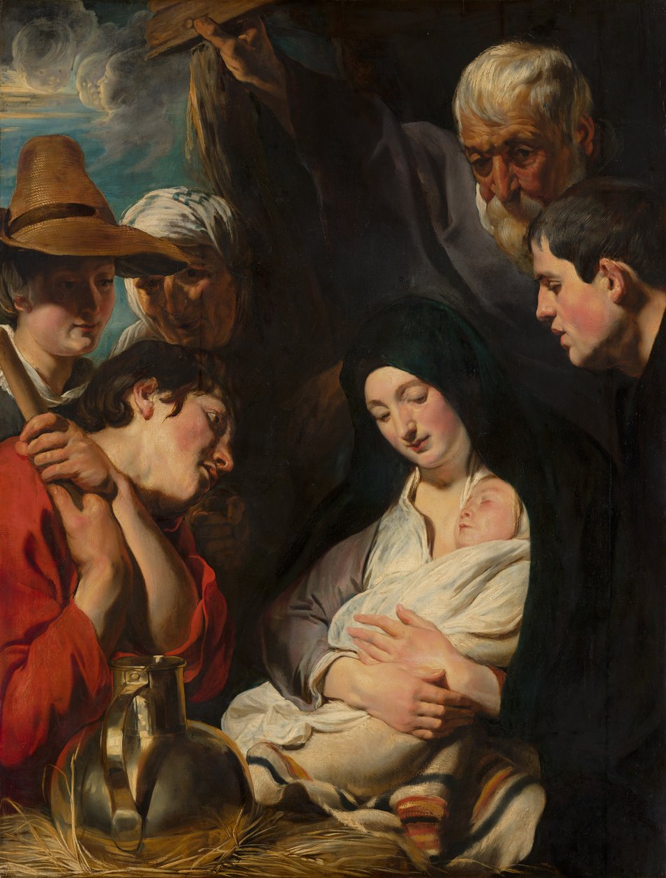 Paimenten palvonta, n. 1617 tekijältä Jacob Jordaens