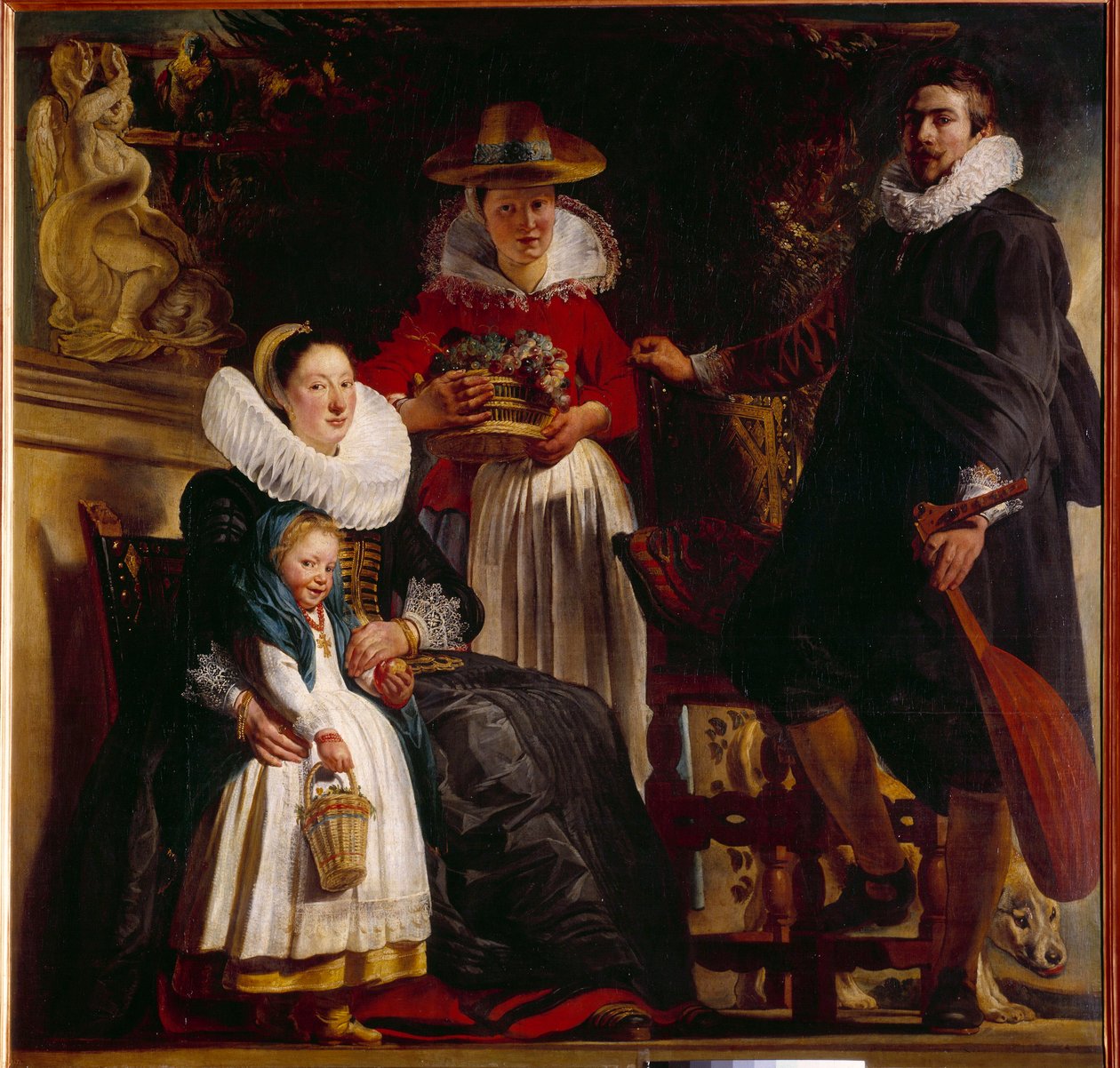 Jacob Jordaensin (1593-1678) Taiteilijan perheen maalaus 1621 su. 1,81x1,87 m Madrid, Prado-museo tekijältä Jacob Jordaens