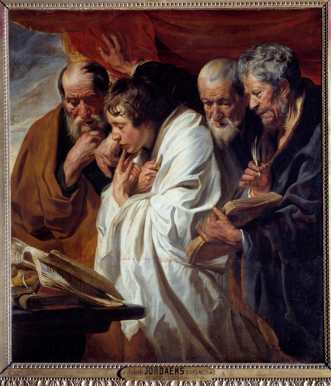 Jacob Jordaensin (1593-1678) neljä evankelistaa 1600-luvulla. Mitat 1,34 x 1,18 m tekijältä Jacob Jordaens