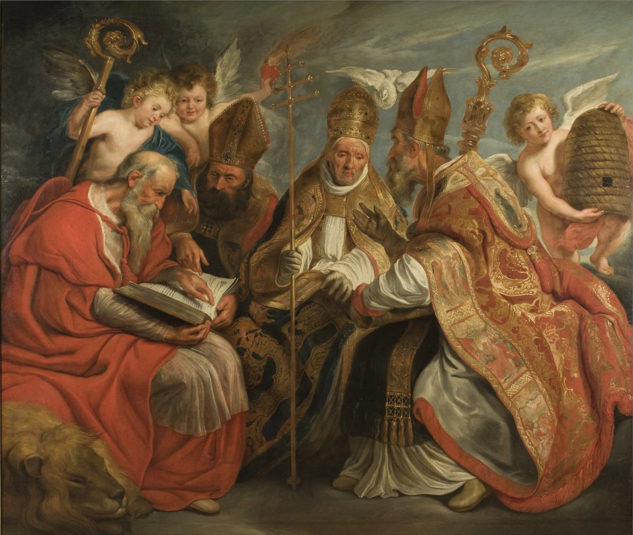 Latinalaisen kirkon neljä kirkkoisää tekijältä Jacob Jordaens
