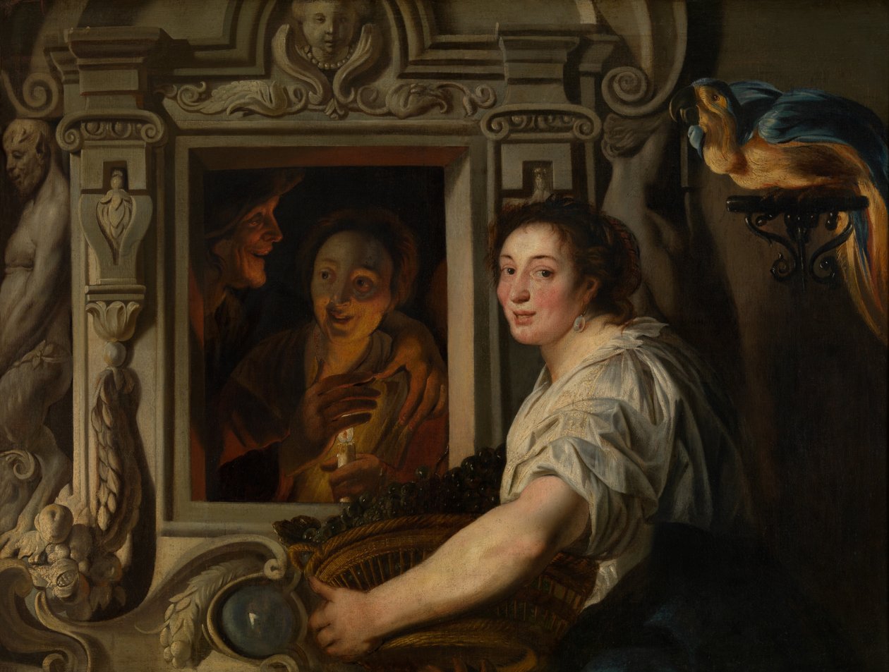 Hedelmämyyjä (öljy) tekijältä Jacob Jordaens