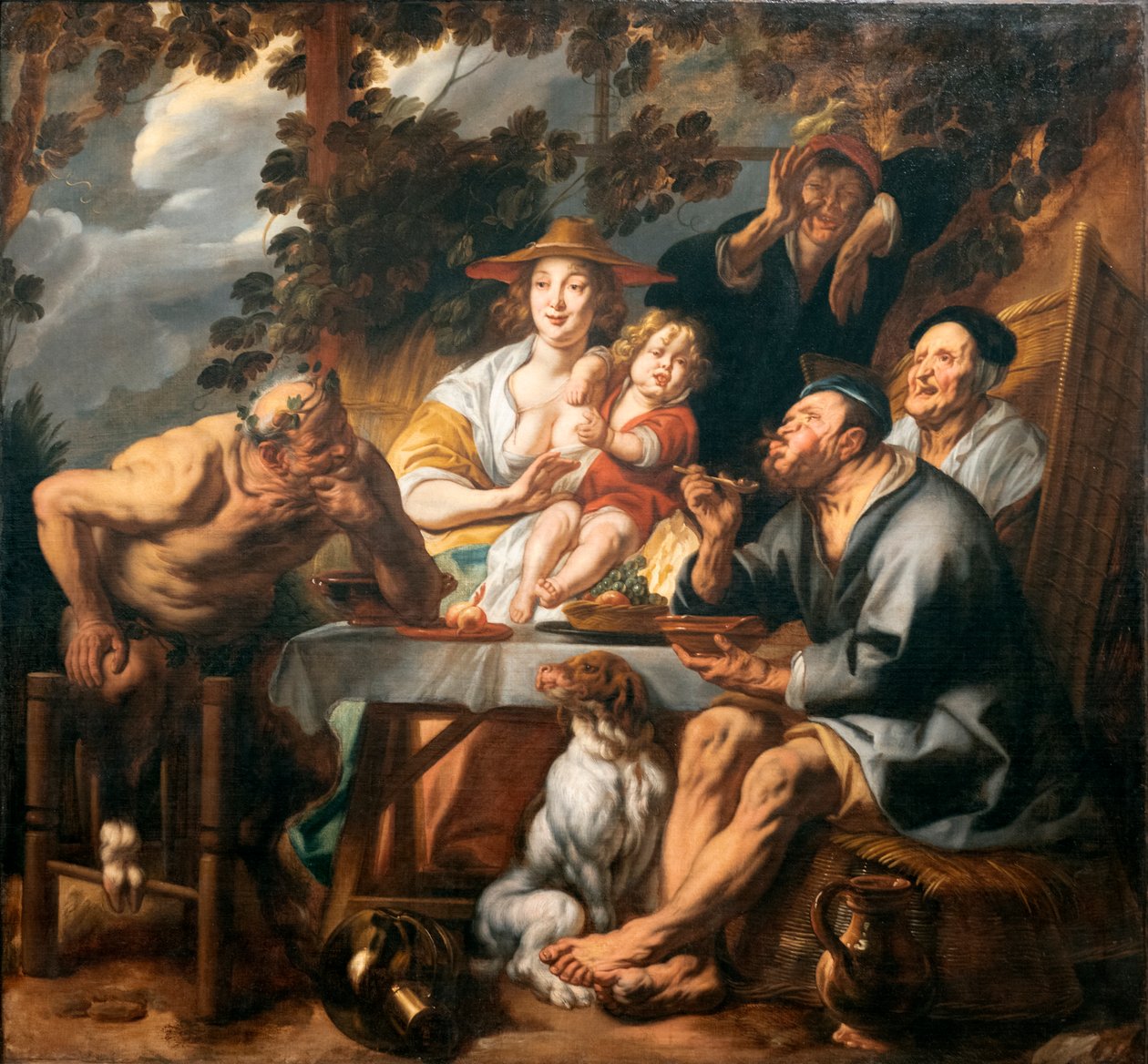 Satyr ja talonpoika (Satyr ja talonpoika) tekijältä Jacob Jordaens