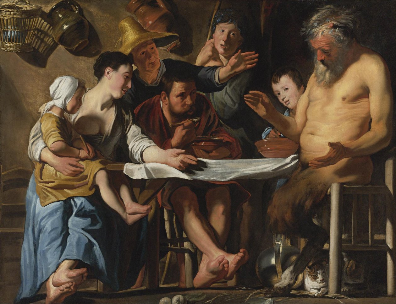 Satyyri ja talonpoikaisperhe tekijältä Jacob Jordaens