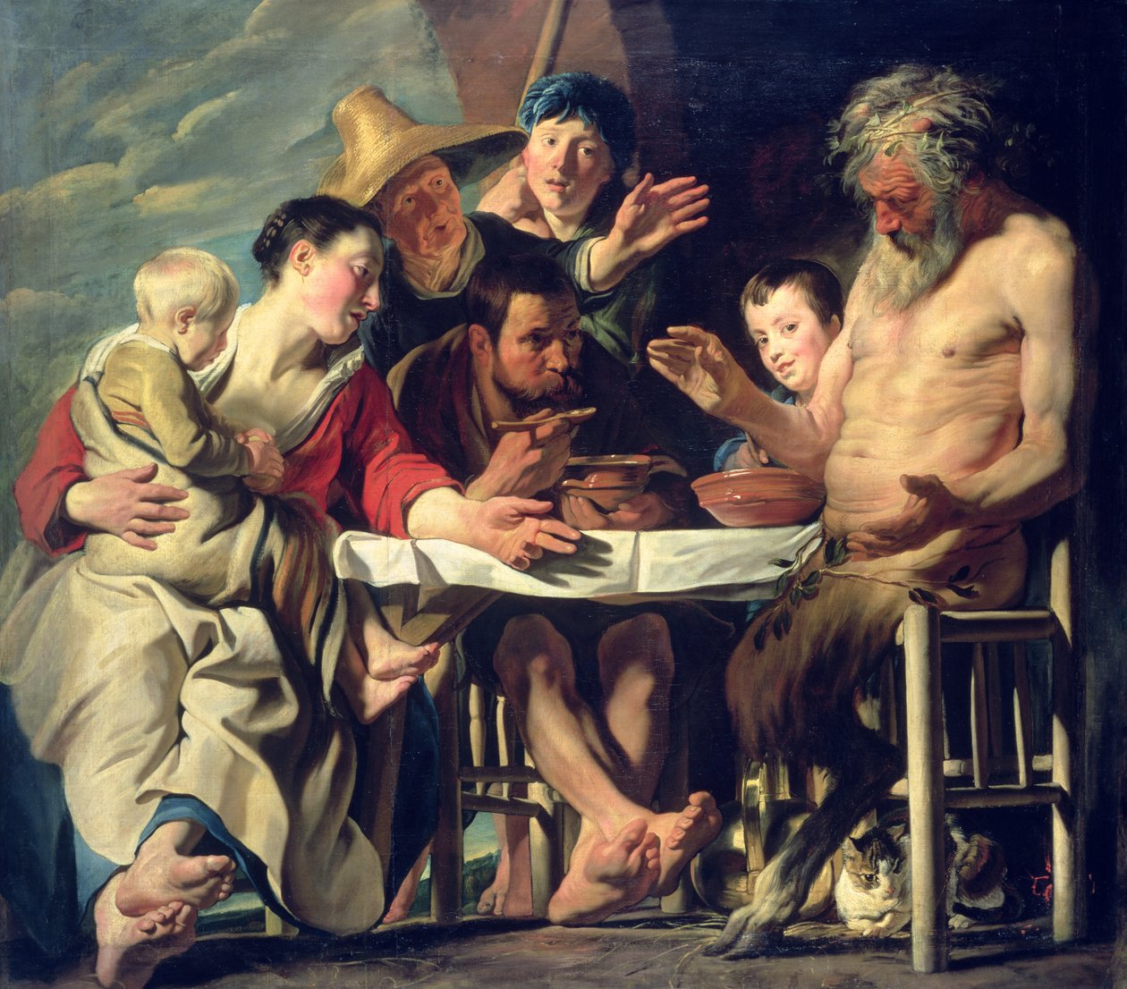 Satyyri talonpoikien kanssa, 1620 tekijältä Jacob Jordaens