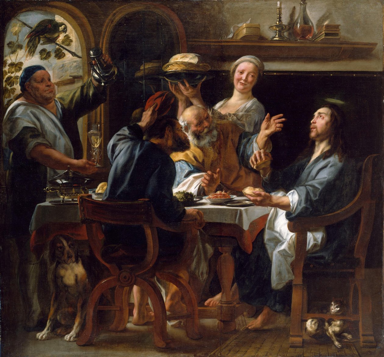 Ateria Emmauksessa tekijältä Jacob Jordaens