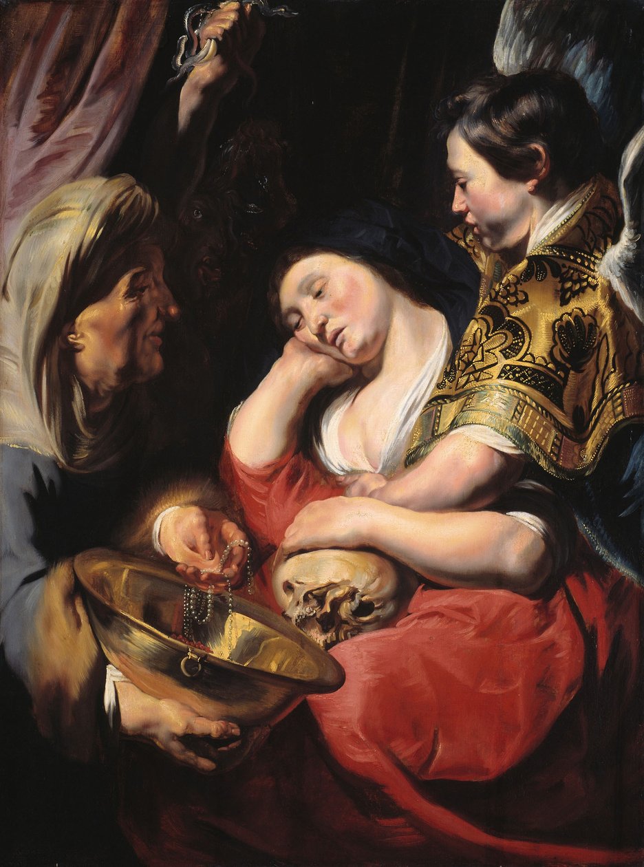 Magdaleenan kiusaaminen, noin 1616-17 (öljy paneelille). tekijältä Jacob Jordaens