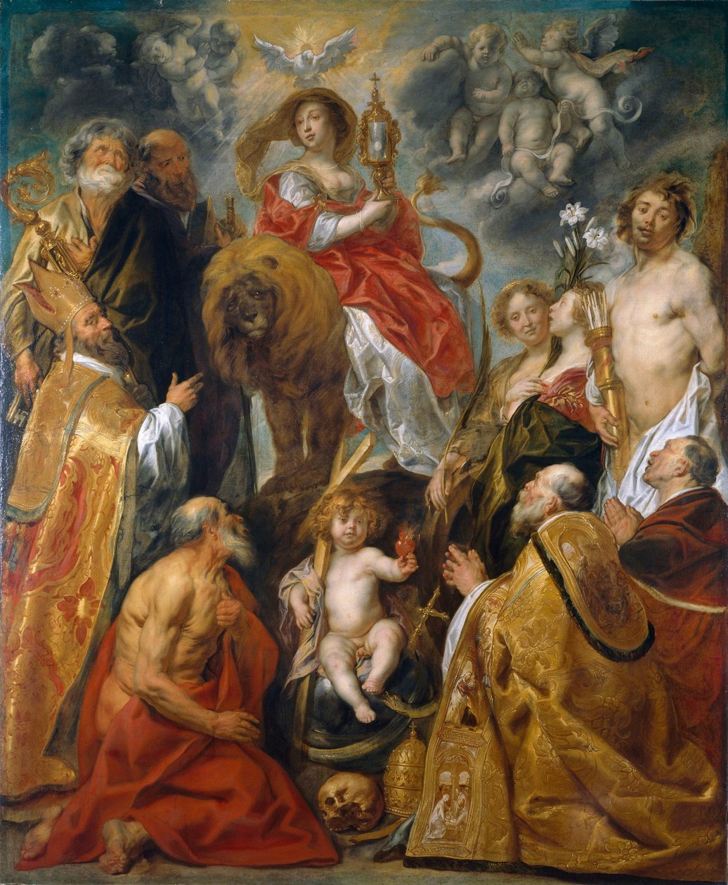 Eukaristian kunnioittaminen tekijältä Jacob Jordaens