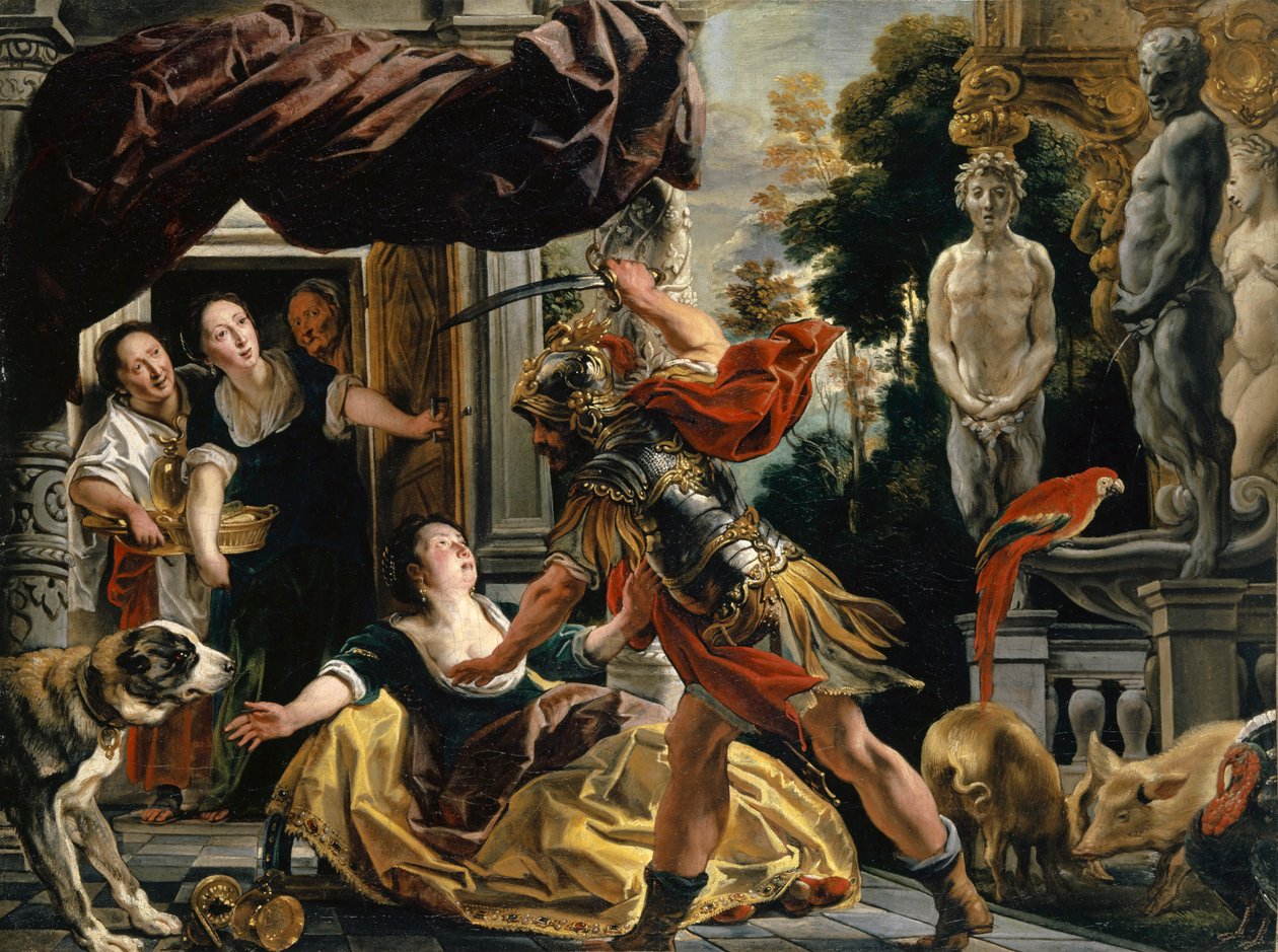 Ulysses uhkaa Circeä, n. 1630-35 tekijältä Jacob Jordaens