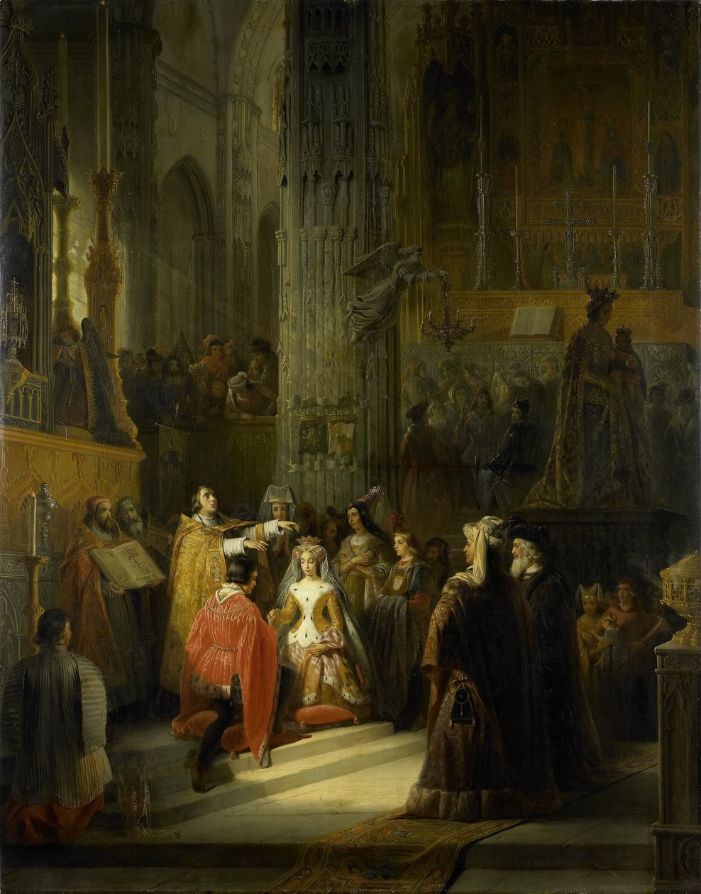 Hollannin kreivitär Jacoba of Baijerin ja Brabantin herttua Jan IV:n häät 10. maaliskuuta 1418 tekijältä Jacob Joseph Eeckhout