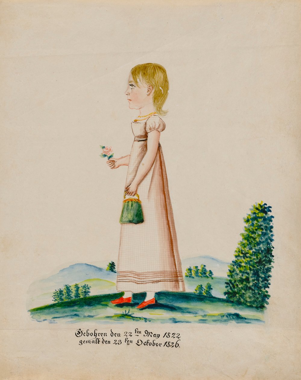 Sarah Musserin muotokuva, 1826. tekijältä Jacob Maentel