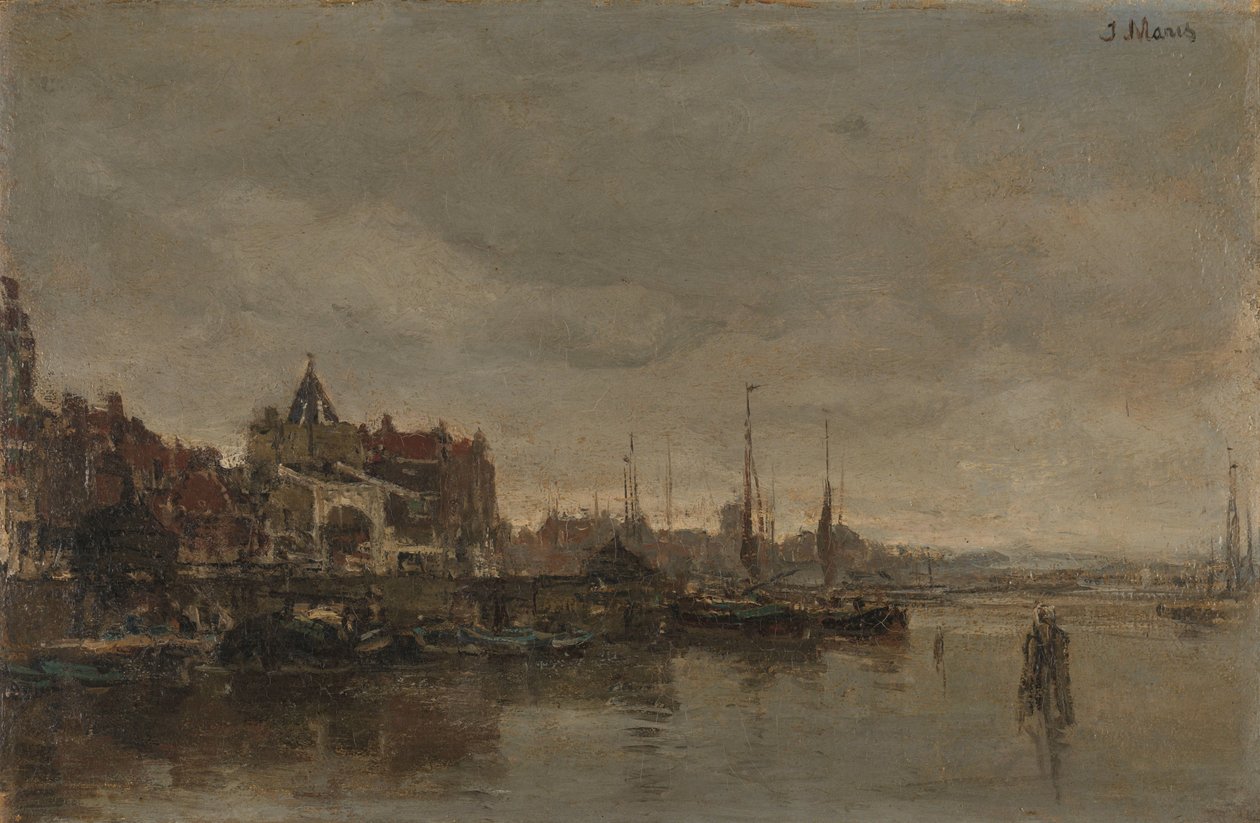 Schreierstoren ja silta Gelderse Kaden yli Amsterdamissa tekijältä Jacob Maris