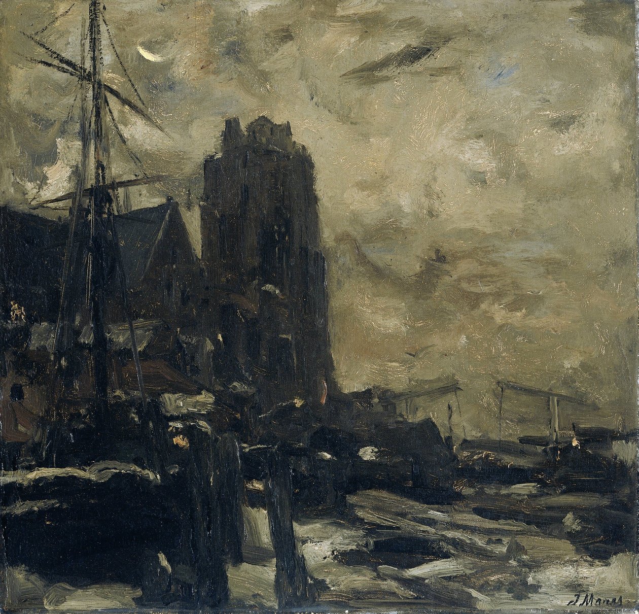 Dordrecht yöllä tekijältä Jacob Maris