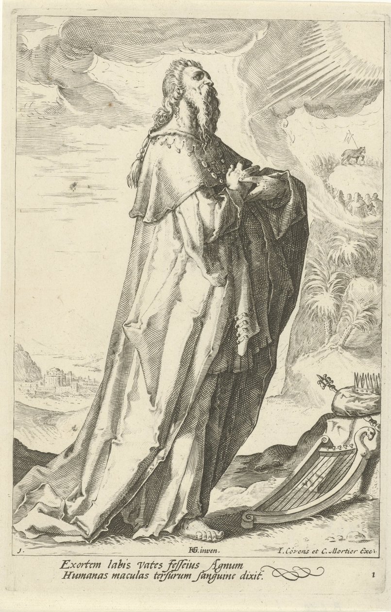 David Vanhan testamentin profeetat (sarjan nimi) tekijältä Jacob Matham (attributed to)