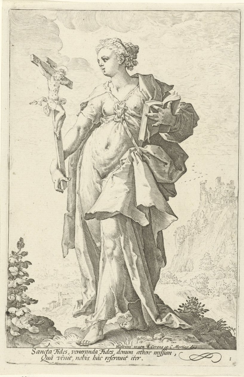 Usko (Fides) Hyveet (sarjan nimi) tekijältä Jacob Matham (attributed to)