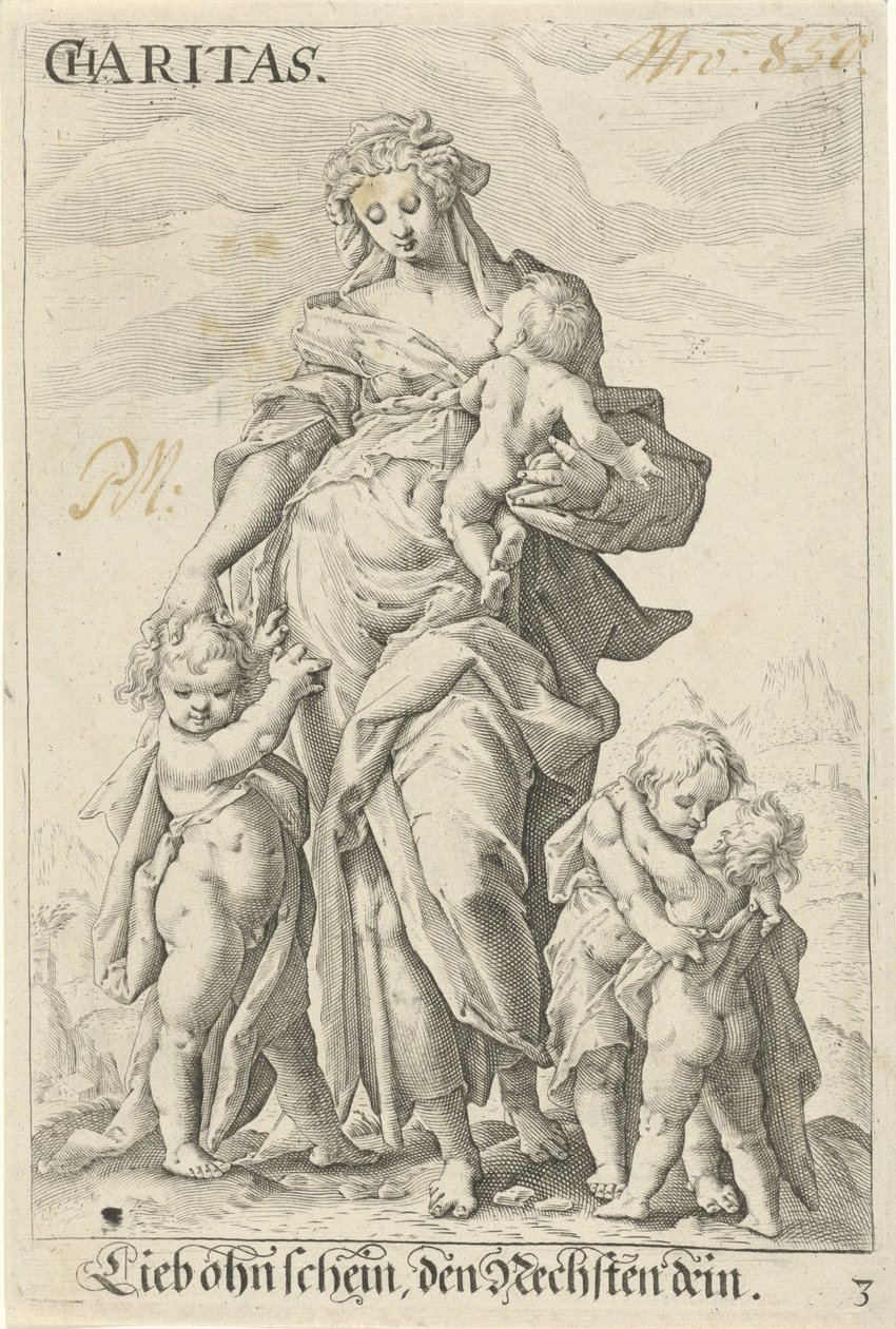 Liefde (hyväntekeväisyys) Hyväntekeväisyys (nimi esineessä) tekijältä Jacob Matham (attributed to)