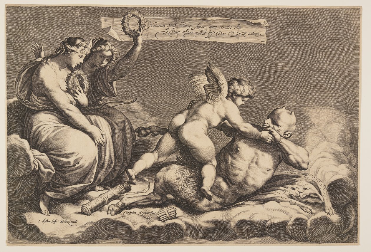 Cupido Taming Pan tekijältä Jacob Matham