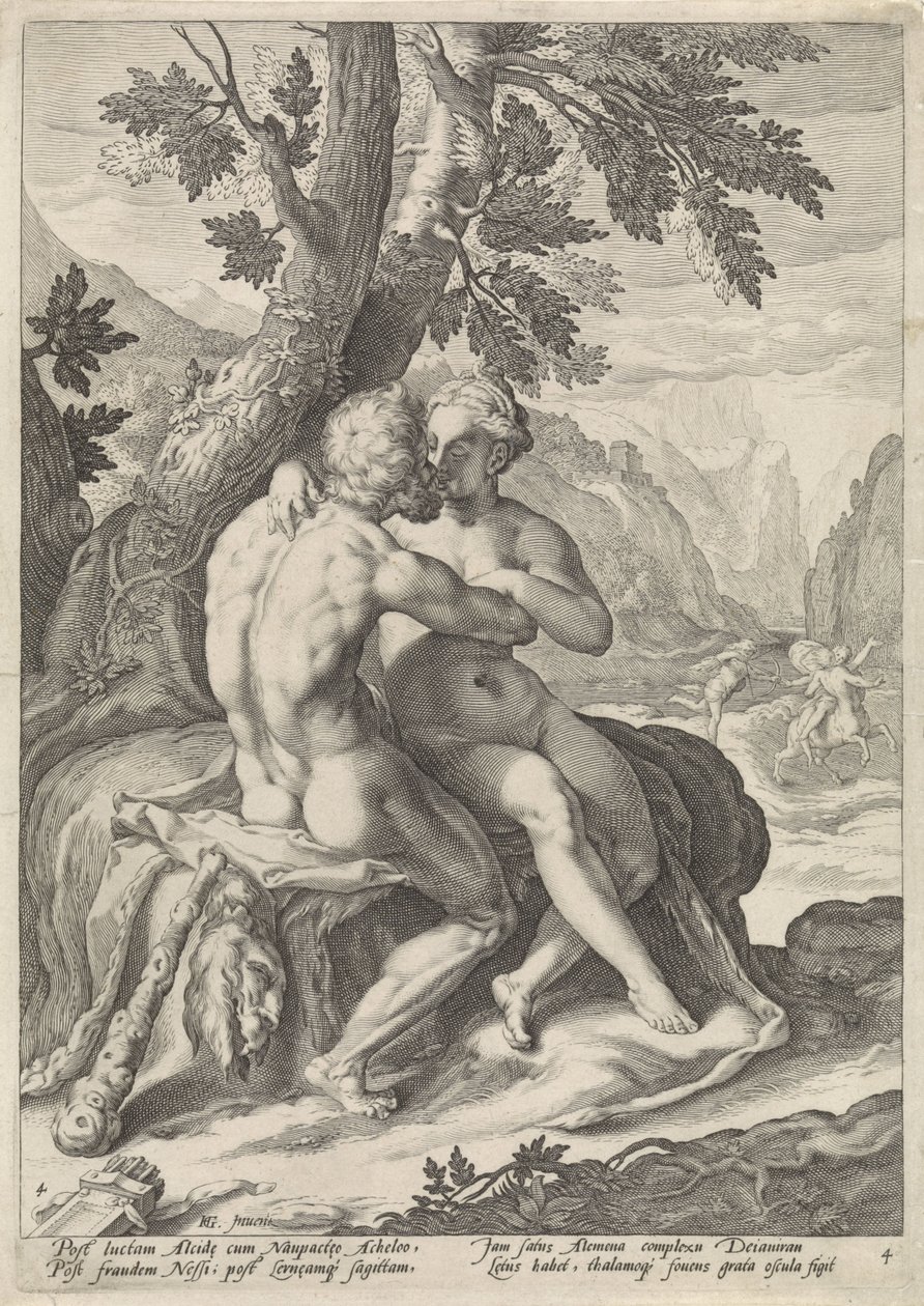 Hercules ja Deianira Loves of the Gods (sarjan nimi) tekijältä Jacob Matham