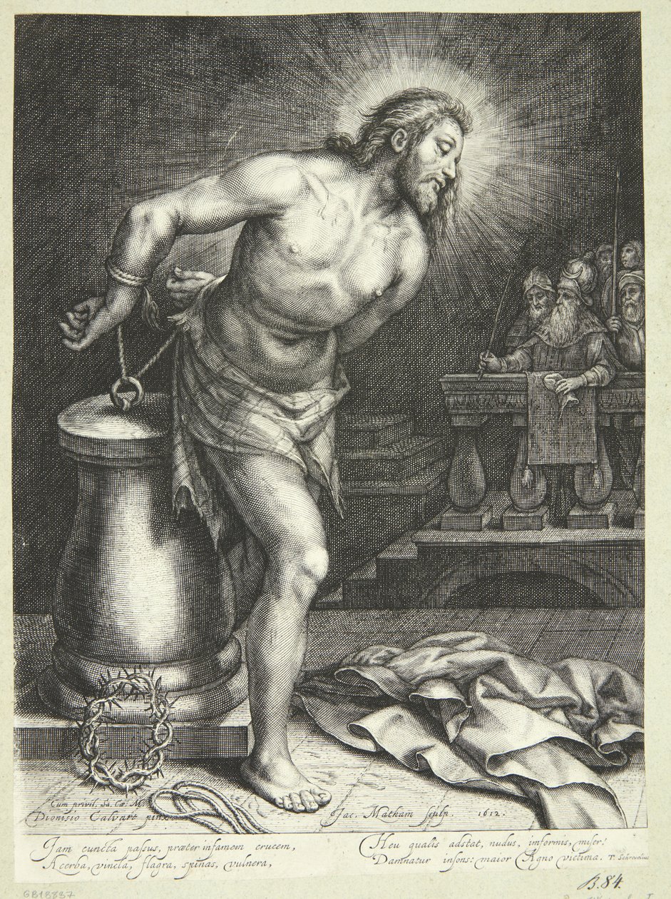 Jeesus pylväässä (ihon punoksen jälkeen) tekijältä Jacob Matham