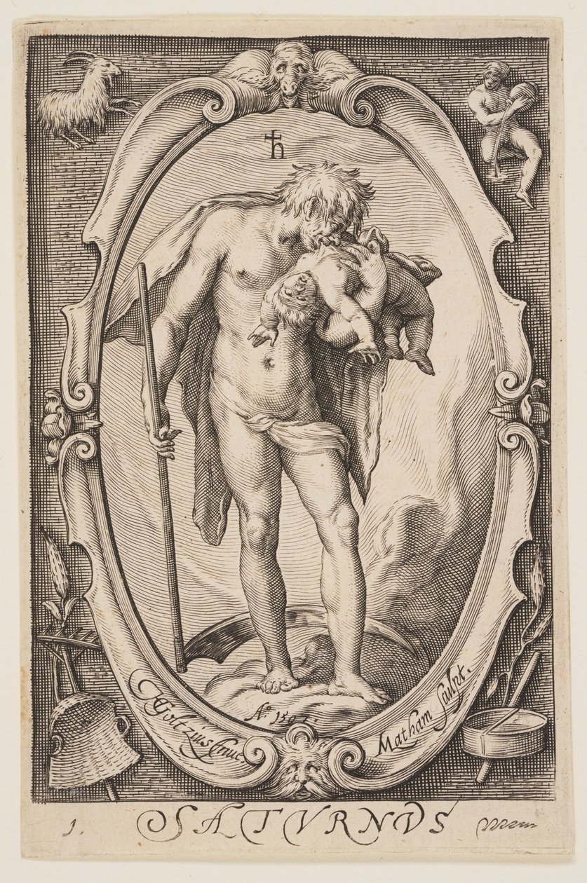 Saturnus (Saturnus), kirjasta Seitsemän planeettaa. tekijältä Jacob Matham