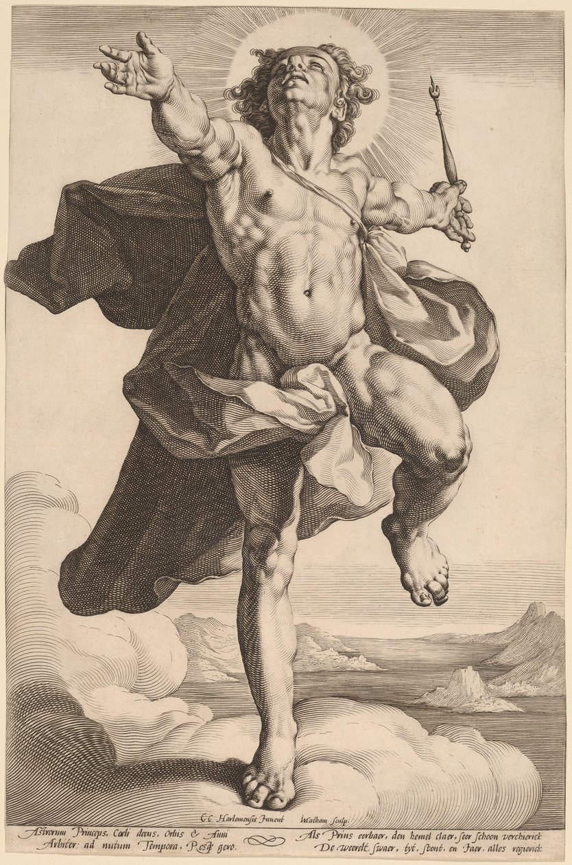 Apollo Solina tekijältä Jacob Matham, after Cornelis Cornelisz van Haarlem