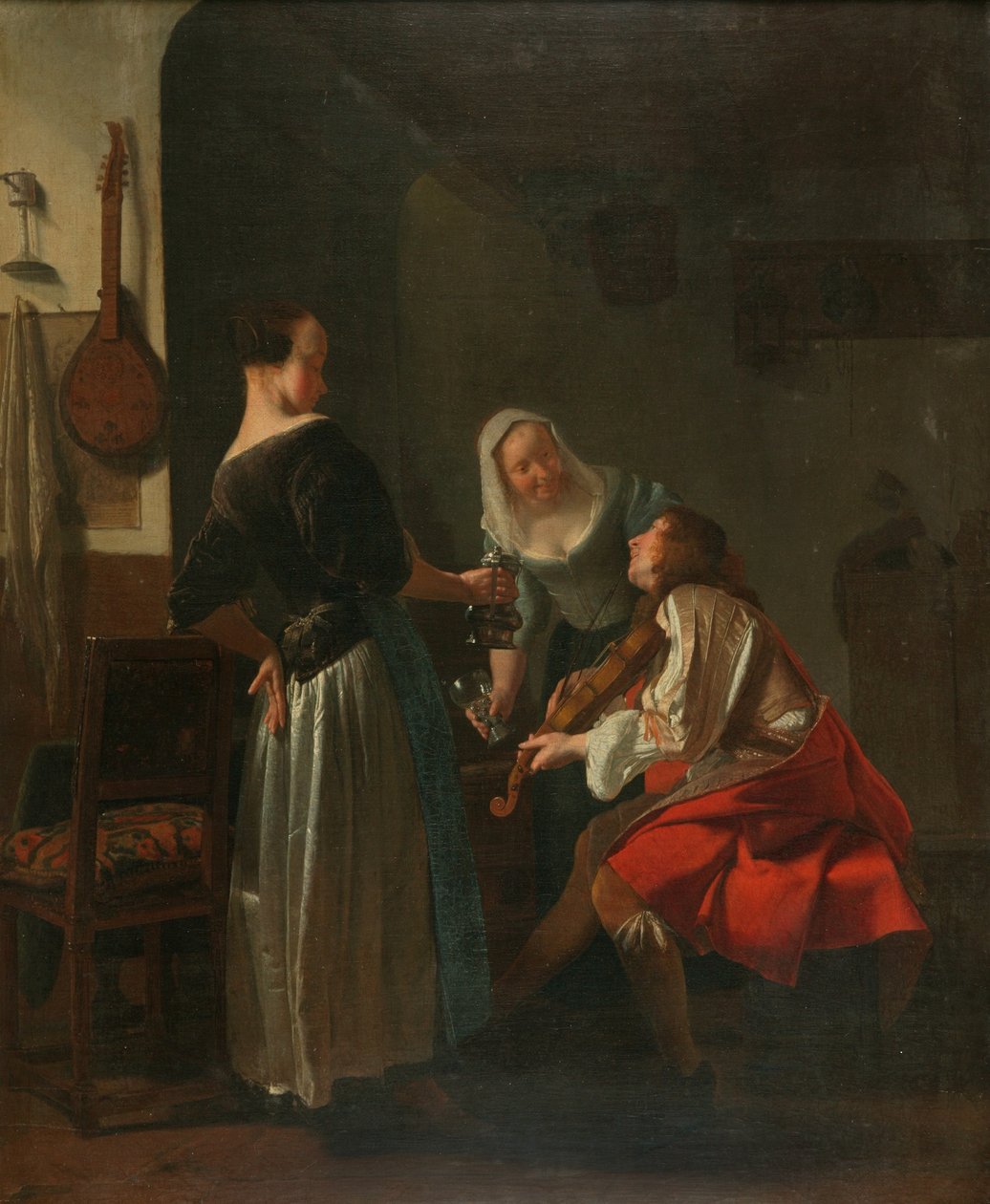 Merry Company, n. 1665 (öljy kankaalle) tekijältä Jacob Lucasz Ochtervelt