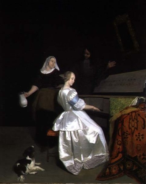 Musiikkitunti, 1670-72 tekijältä Jacob Lucasz Ochtervelt