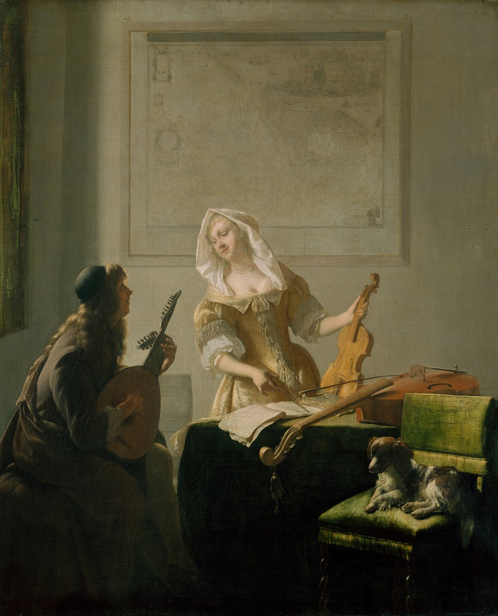 Musiikkitunti, 1671. tekijältä Jacob Lucasz Ochtervelt