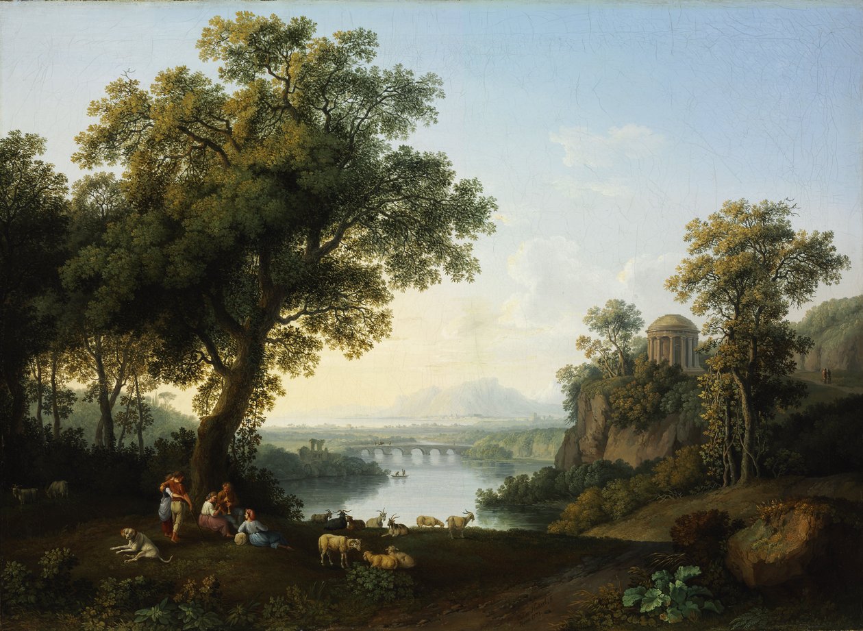 Riverside maisema tekijältä Jacob Philipp Hackert
