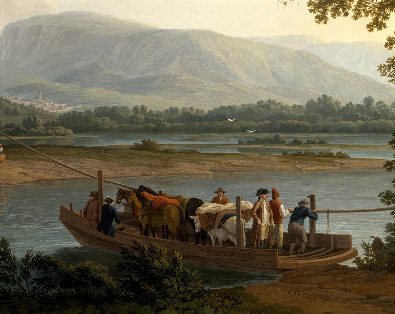 Lautta Selellä, kirjoittanut Jacob Philipp Hackert (1737-1807) tekijältä Jacob Philippe Hackert