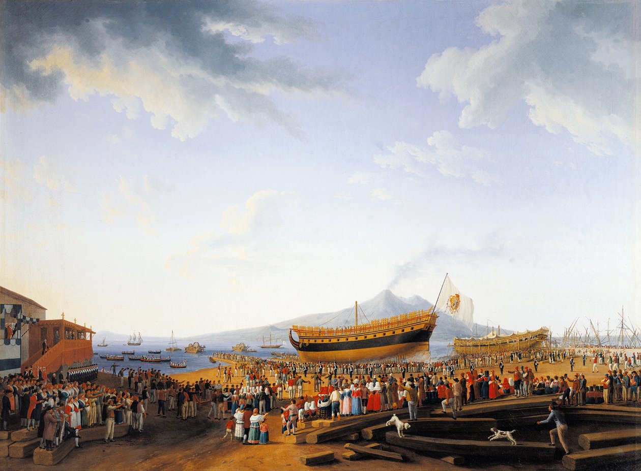 Castellammare di Stabian telakka, kirjoittanut Jacob Philipp Hackert tekijältä Jacob Philippe Hackert