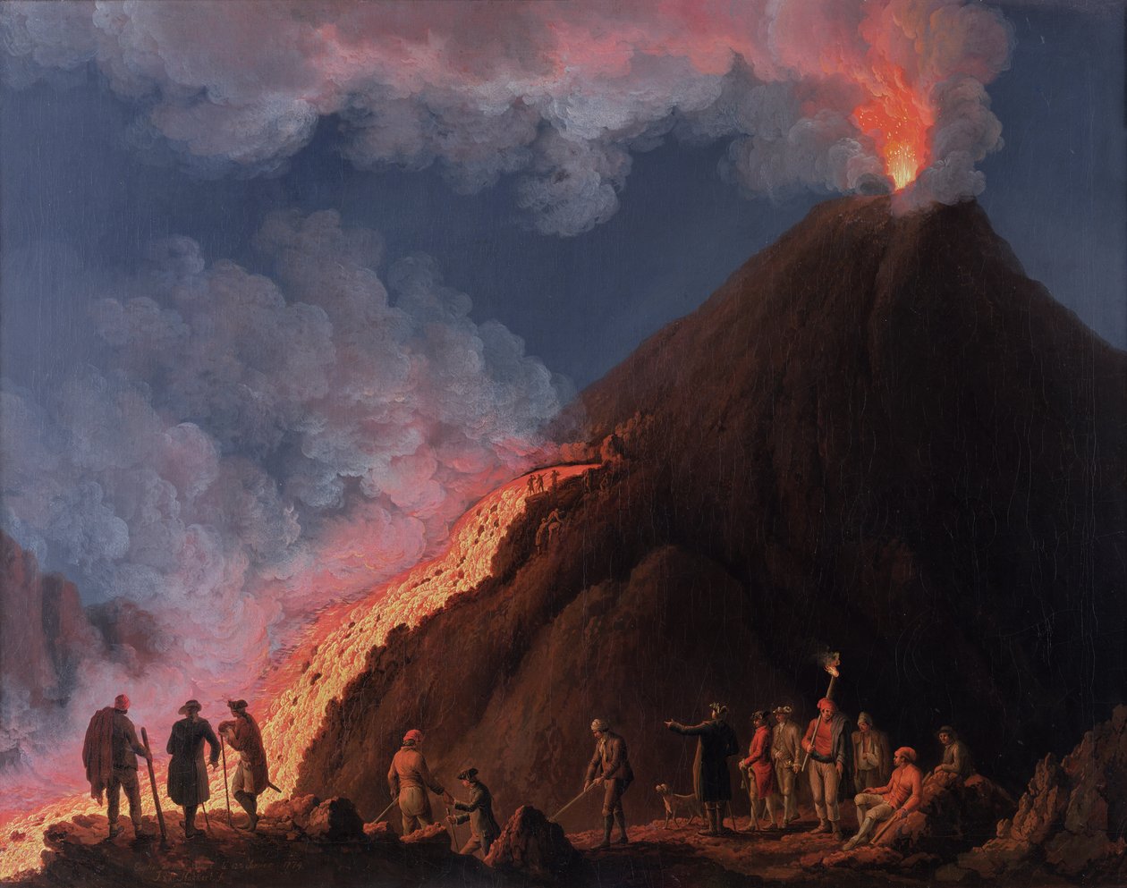 Vesuviuksen purkaus vuonna 1774 tekijältä Jacob Philippe Hackert