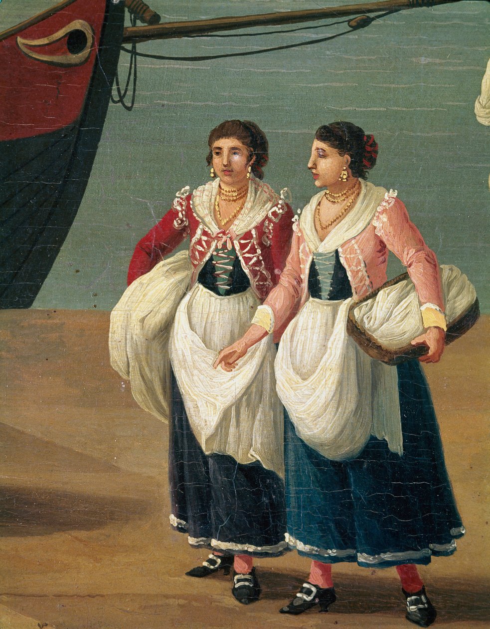 Kaksi nuorta tyttöä Monopolista, Puglia, Italia (Tytöt Monopolista) Jacob Philipp Hackertin maalaus dit Hackert d