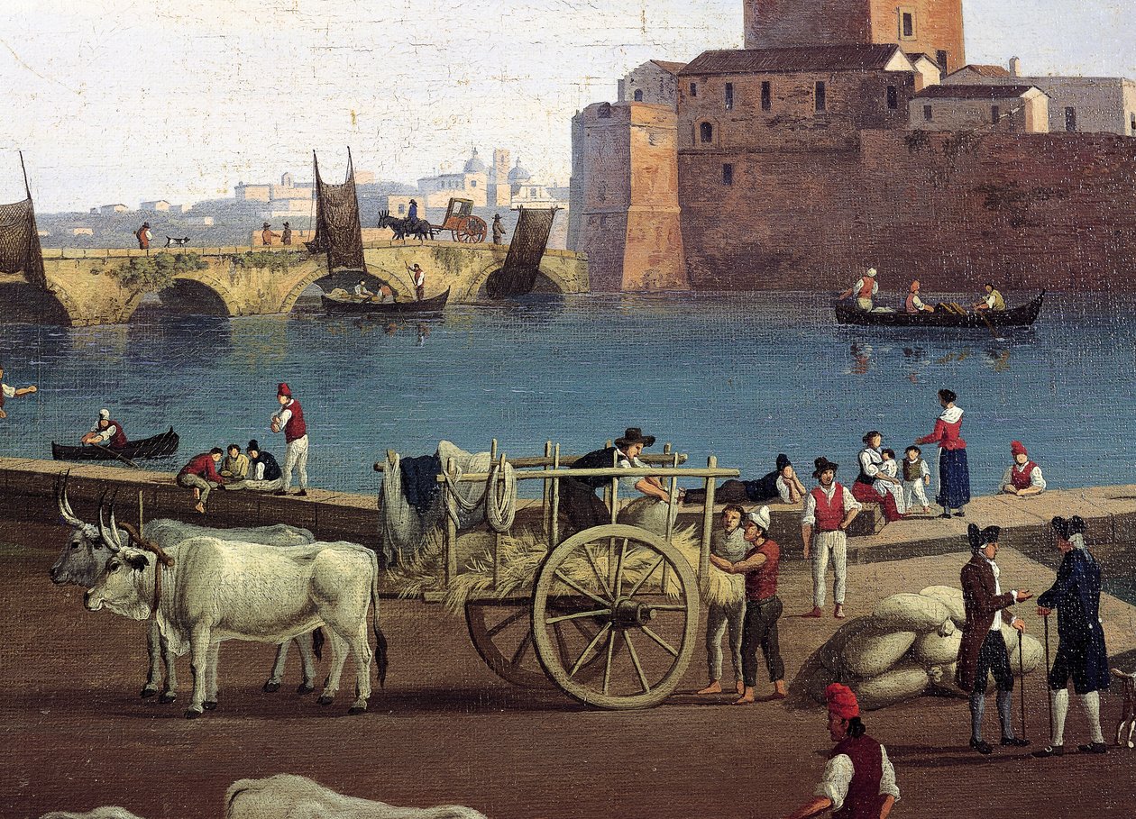 Näkymä Tranin satamasta, kirjoittanut Philippe Hackert (1737-1807) tekijältä Jacob Philippe Hackert