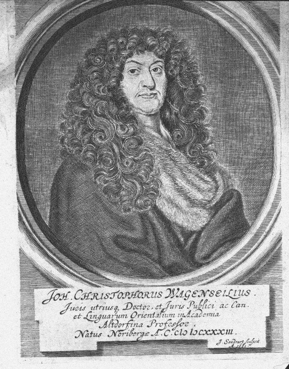 Johann Christoph Wagenseilin muotokuva 1633-1705, 1600-luvun loppu. tekijältä Jacob Sandrart von