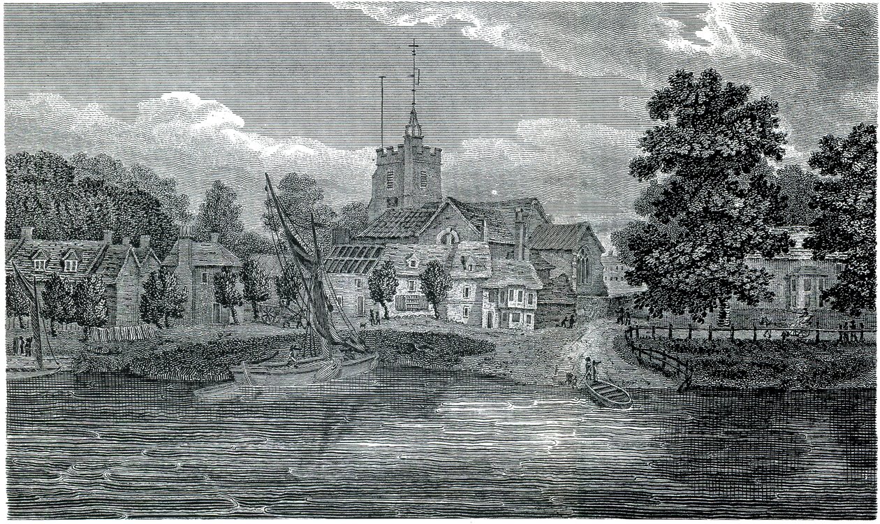 Kaiverrus St Nicholas Church Chiswick, Schnebbelie 1807 tekijältä Jacob Schnebbelie