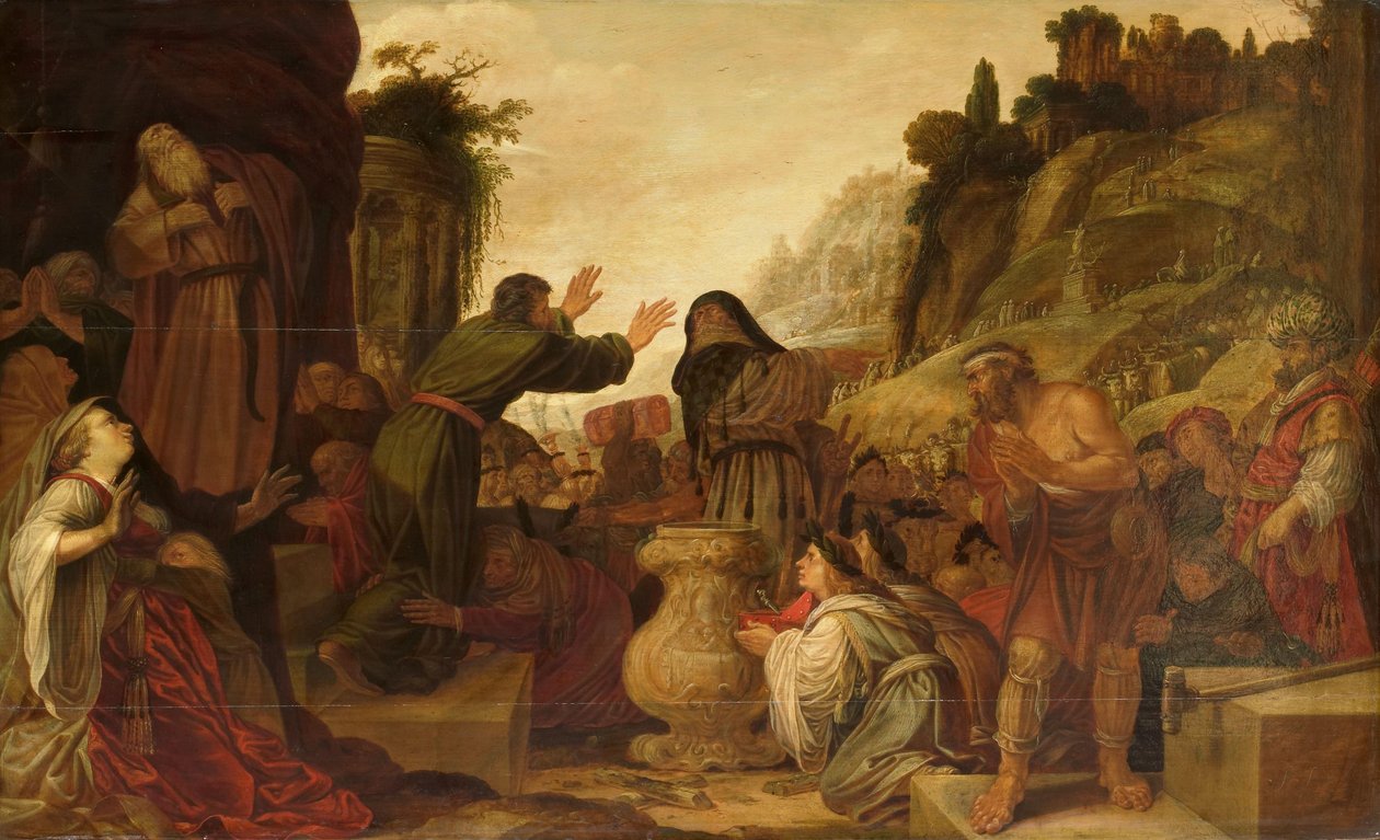 Lystran kansa palvoi pyhiä Paavalia ja Barnabasta jumalina (Apostolien teot 14:6-20) tekijältä Jacob Symonsz Pynas