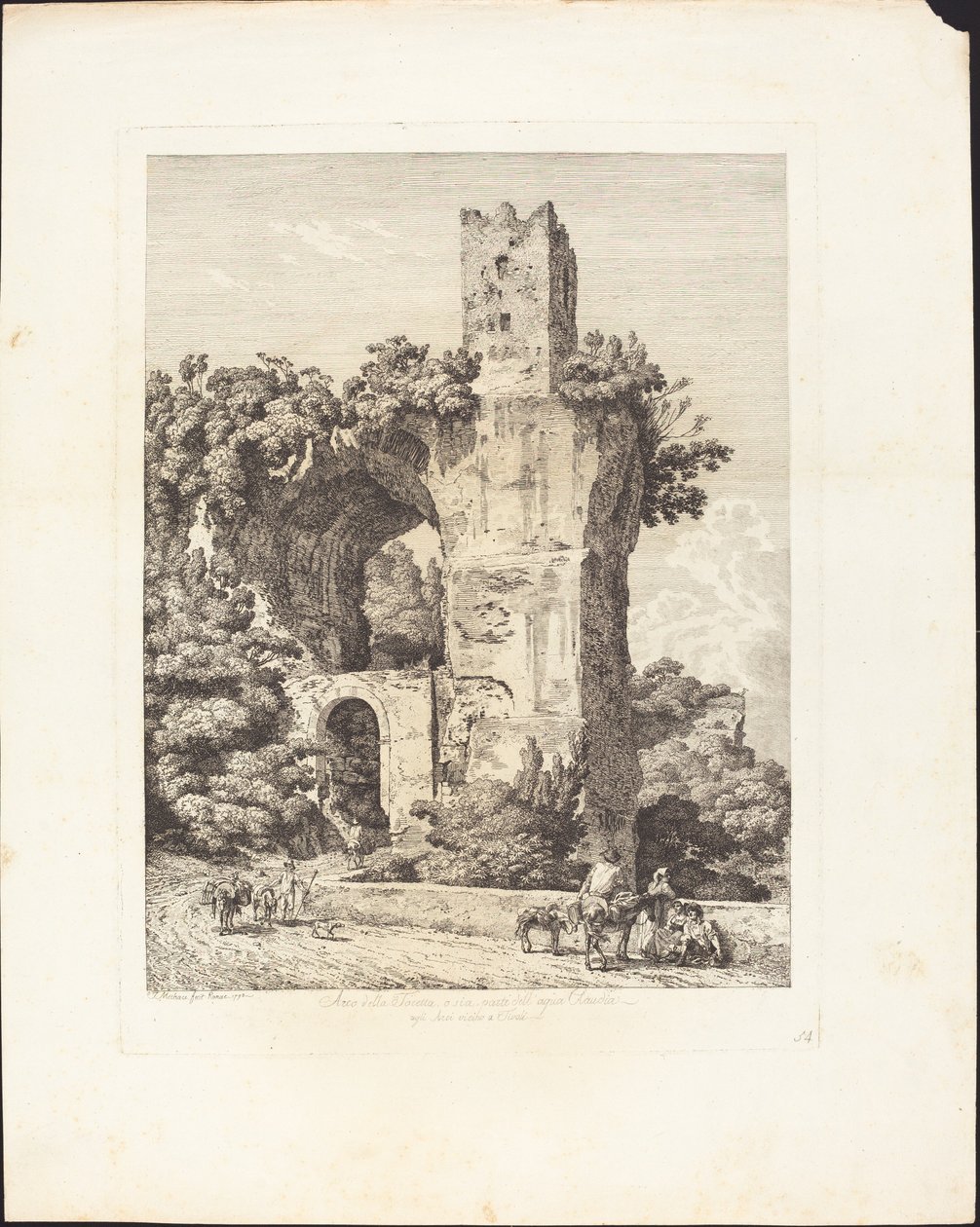 Arco della Toretta tai on osa Claudia-vettä, Arcissa lähellä Tivolia tekijältä Jacob Wilhelm Mechau