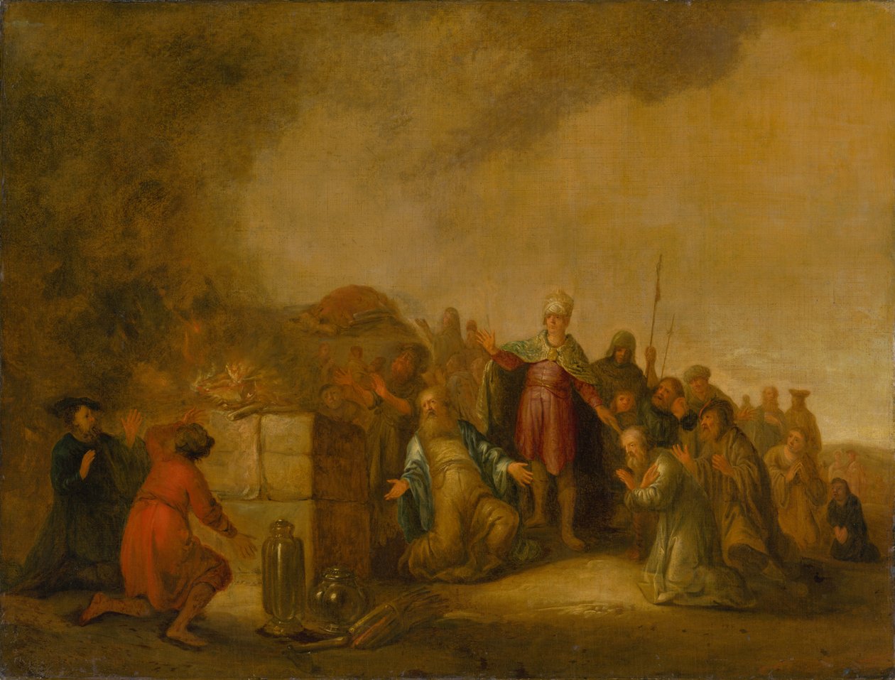 Elian uhri Carmel-vuorella, 1600-luku. tekijältä Jacob Willemsz de Wet the Elder