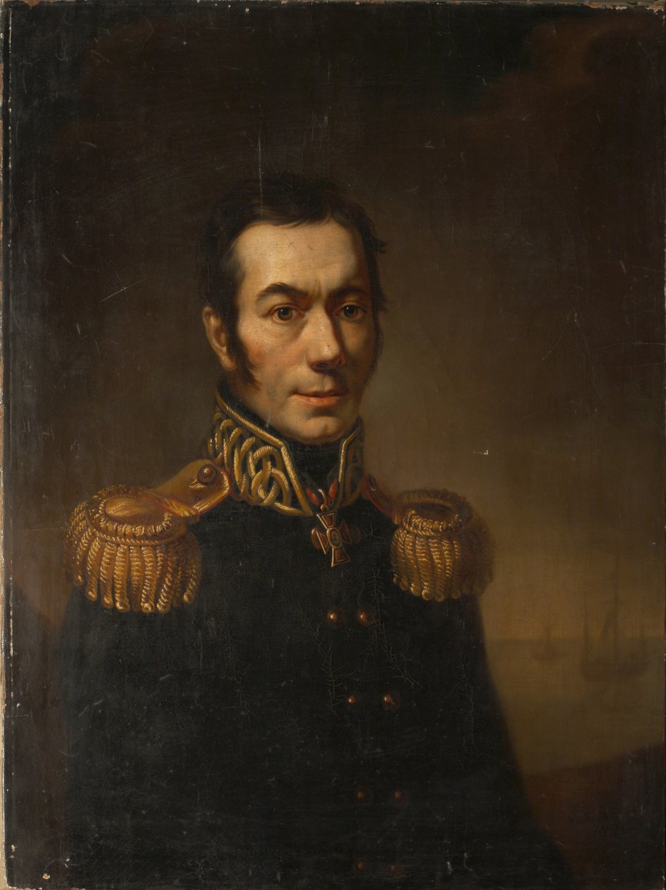 Muotokuva kirjailija Platon Yakovlevich Gamalejasta 1766-1817, 1821 tekijältä Jacob Zalessky
