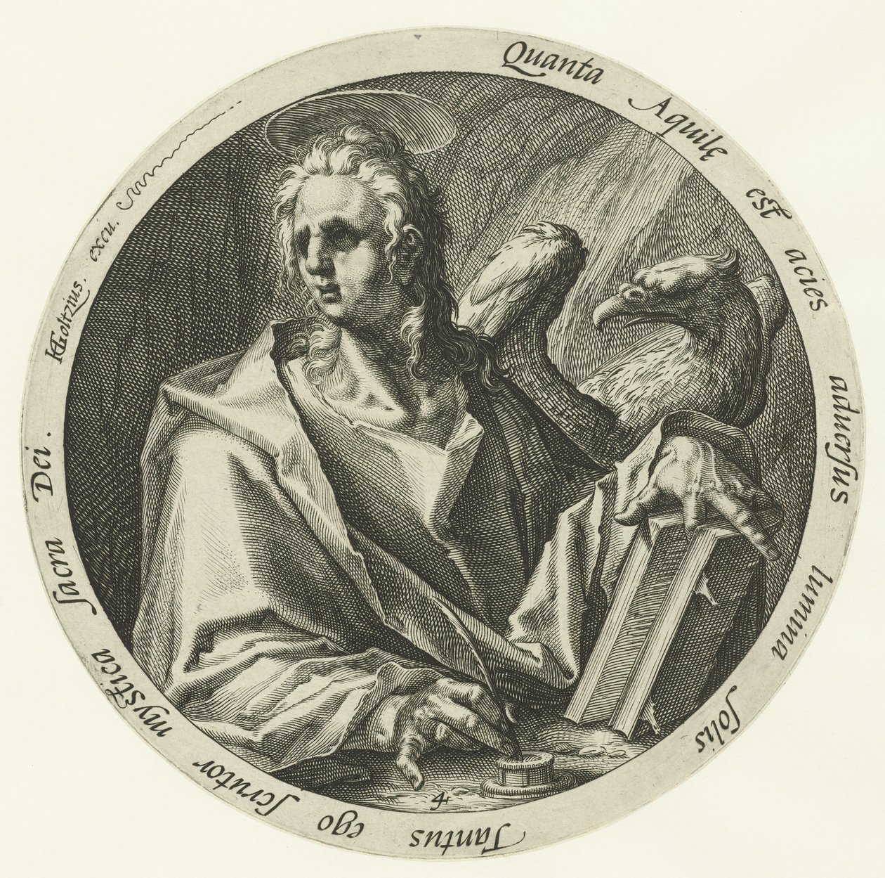 Evankelista Johannes Neljä evankelistaa (sarjan nimi) tekijältä Jacob de Gheyn (II) (attributed to)