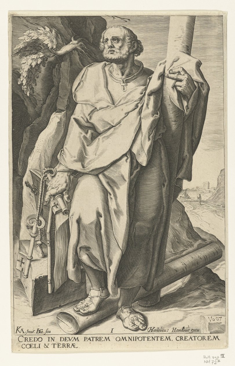 Apostoli Pietari Kristus, kaksitoista apostolia ja pyhä Paavali (sarjan nimi) tekijältä Jacob de Gheyn (II)