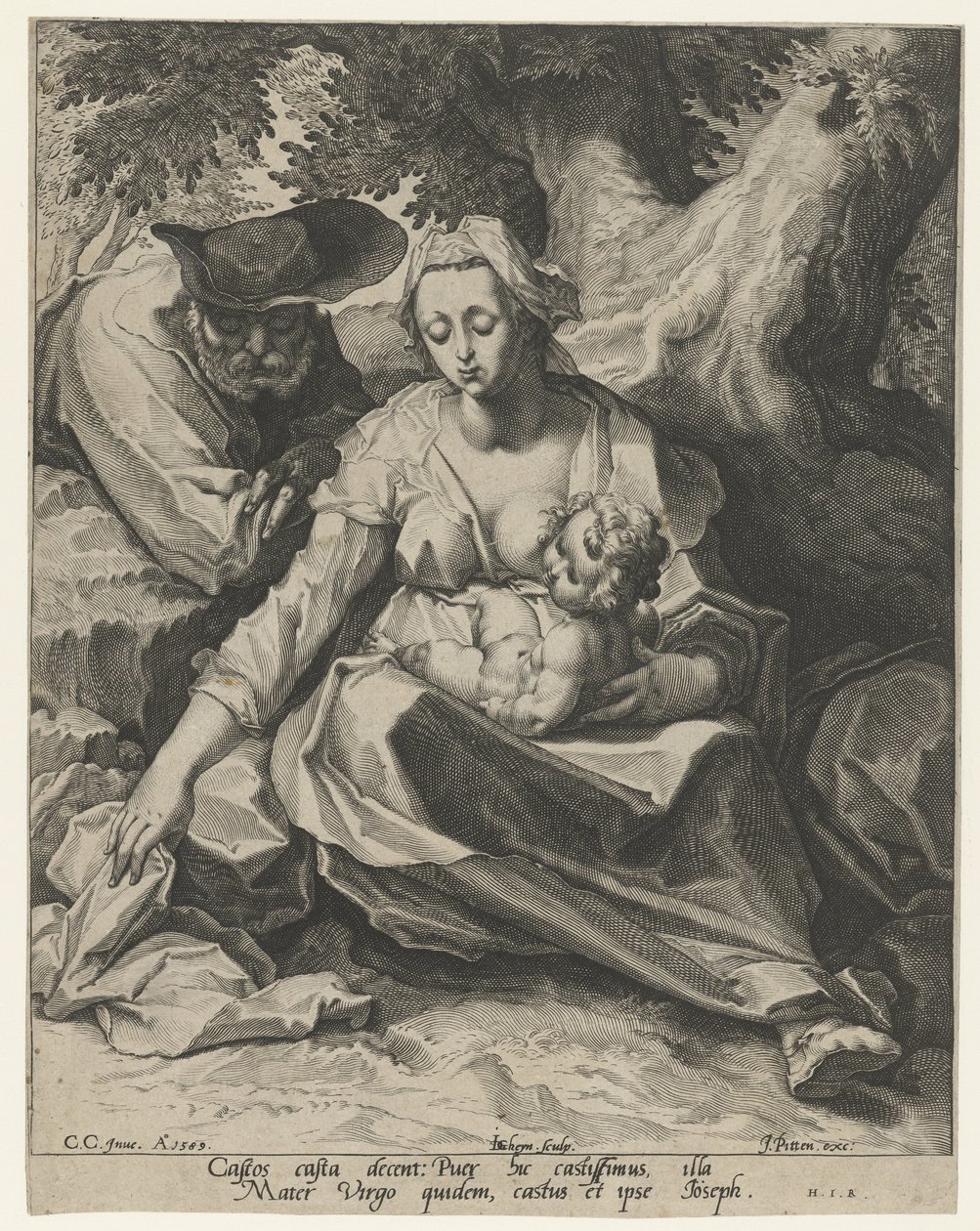Lepää lennolla Egyptiin tekijältä Jacob de Gheyn (II)