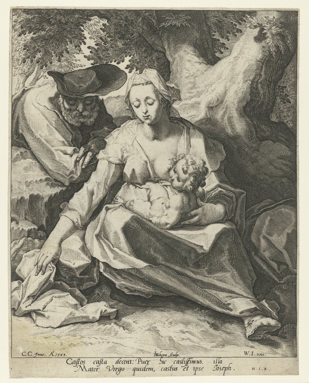 Lepää lennolla Egyptiin tekijältä Jacob de Gheyn (II)