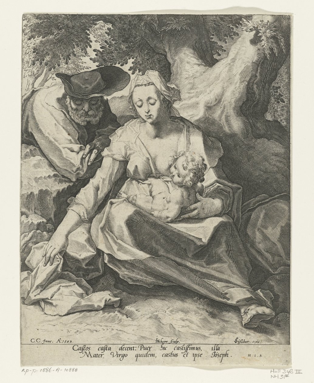 Lepää lennolla Egyptiin tekijältä Jacob de Gheyn (II)