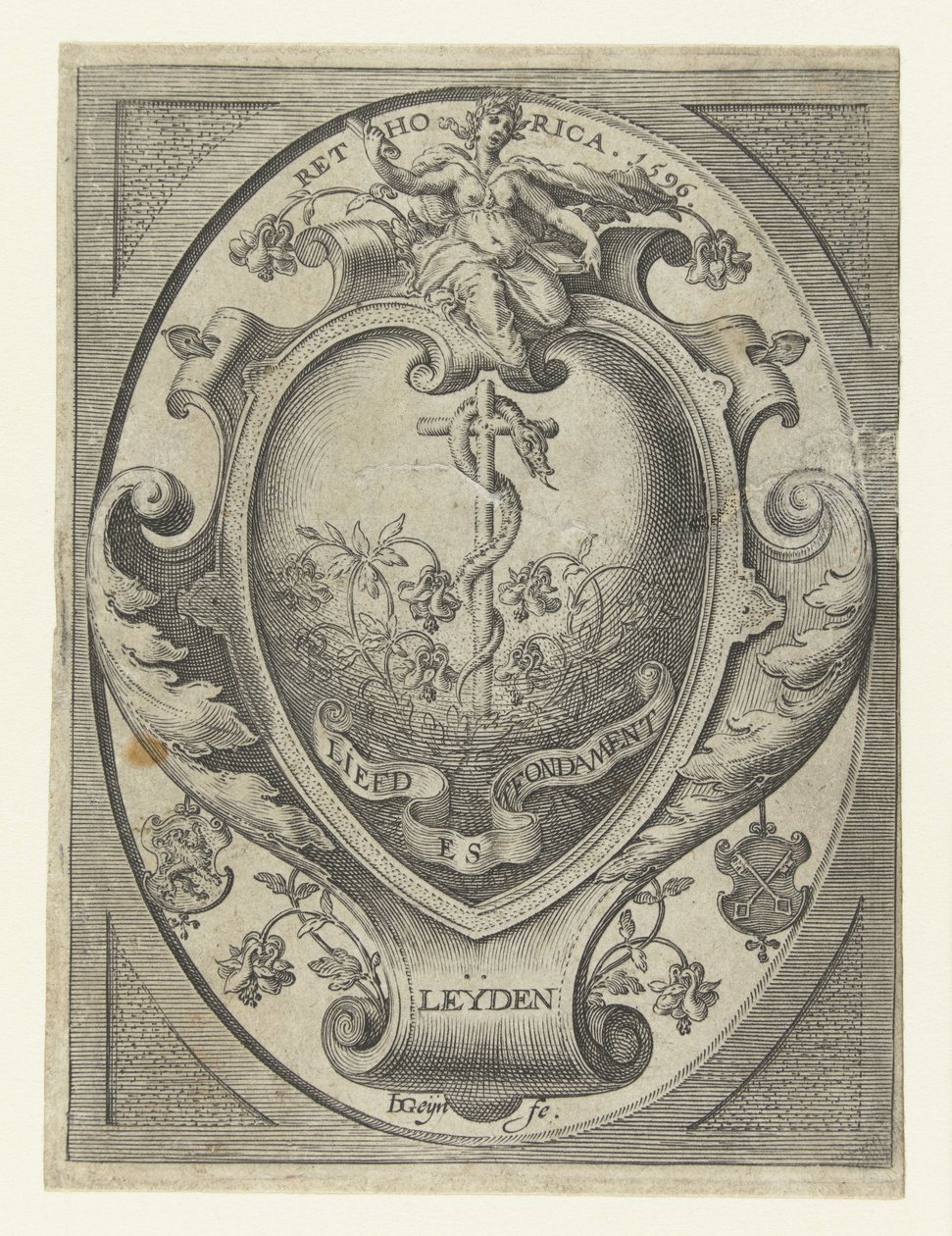 Leidenin retoriikkakammion vaakuna Rakkaus on perusta tekijältä Jacob de Gheyn (II)